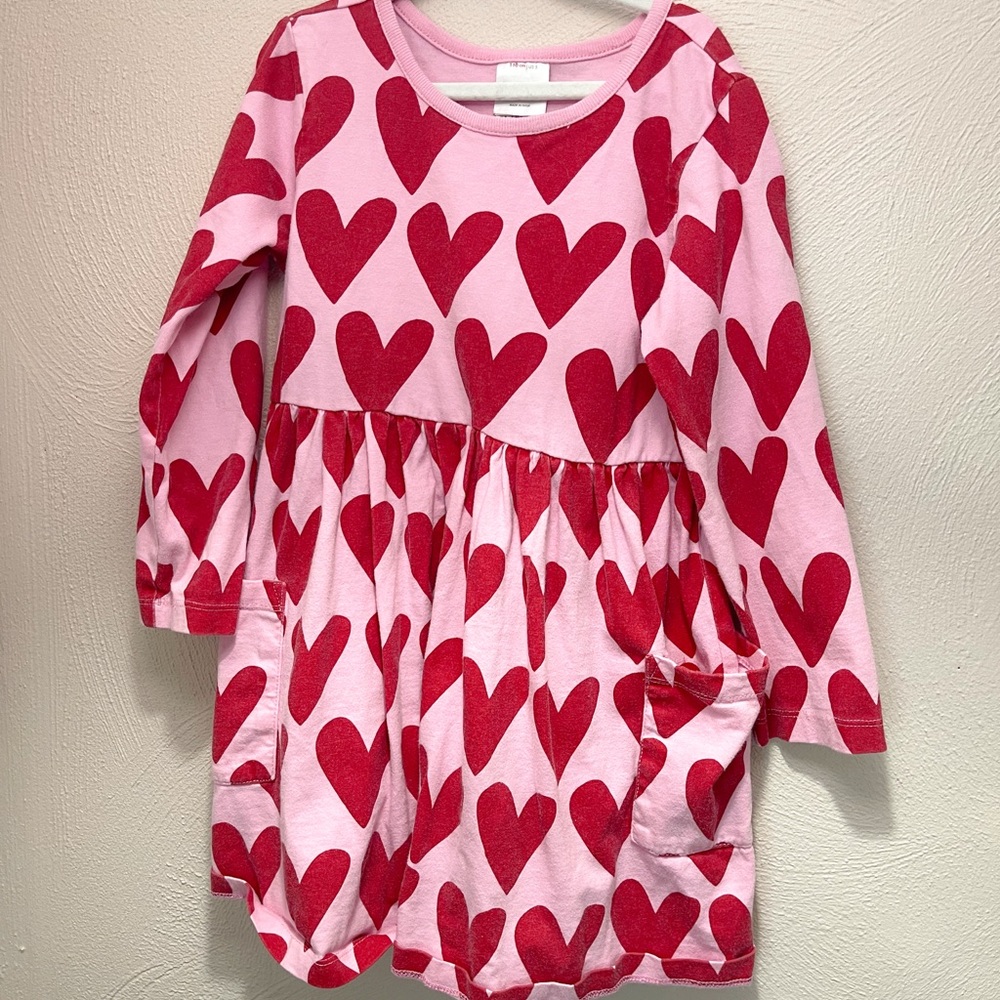 Hanna Anderson Pink and Red Heart Dress